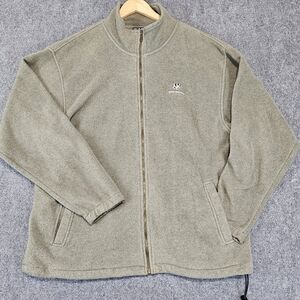 Vintage Polar Big Dogs Fleece Jacket Mens Large High Tech Full Zip Sage Green XL